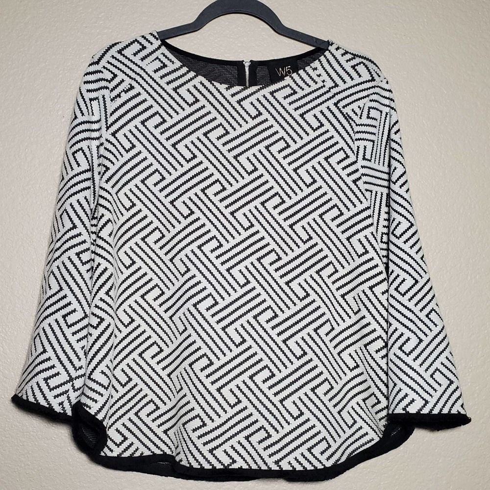 Anthro‎ W5 Geometric Print with Fringe Accents Top